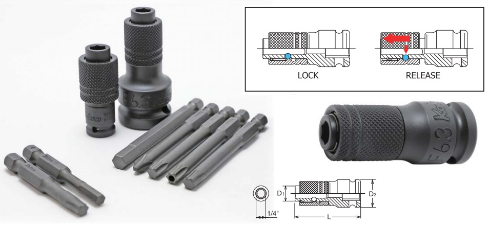 Đầu chuyển, koken 13142-F6.3, đầu gắn bits, đầu chuyển Koken