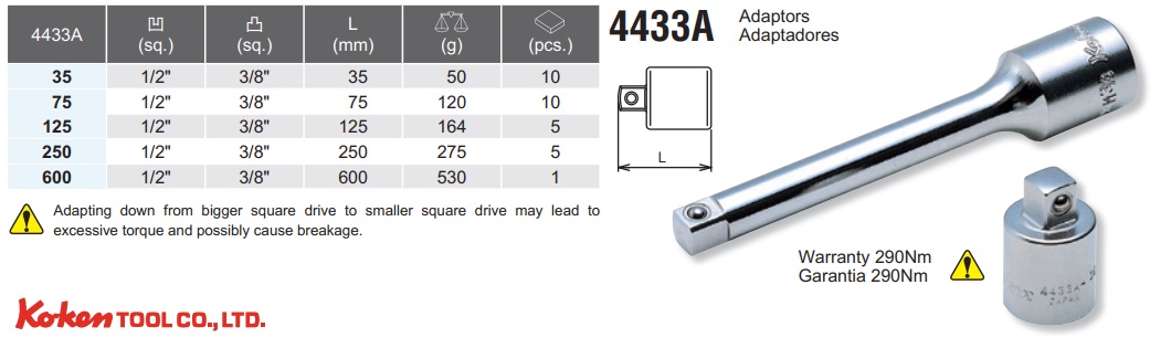4433a-spec-52e8f802-8372-4ba7-a965-ee25bbe1d42f Đầu chuyển Koken 1/2 inch, Koken 4433A-35, 4433A-75, .. 4433A-125