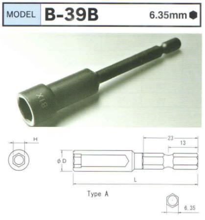 b-39b-percentage-20image-percentage-201-1 Đầu bits dạng đầu khẩu, đầu tuýp thân lục giác 6.35mm, thanh lục giác 6.35mm, B-39B