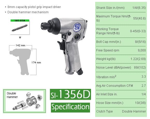 Súng bắn vít, súng vặn vít Shinano, Shinano SI-1356D, súng bắn vít 6.35mm