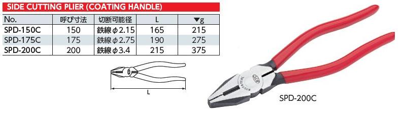 spd-175c-percentage-281-percentage-29 Kìm cơ khí, kìm cắt đa năng, kìm KTC SPD-200C, kìm điện KTC, kìm điện 200mm